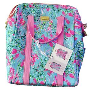 NWT Lilly Pulitzer Insulated Backpack Cooler Tote Aqua La Vista